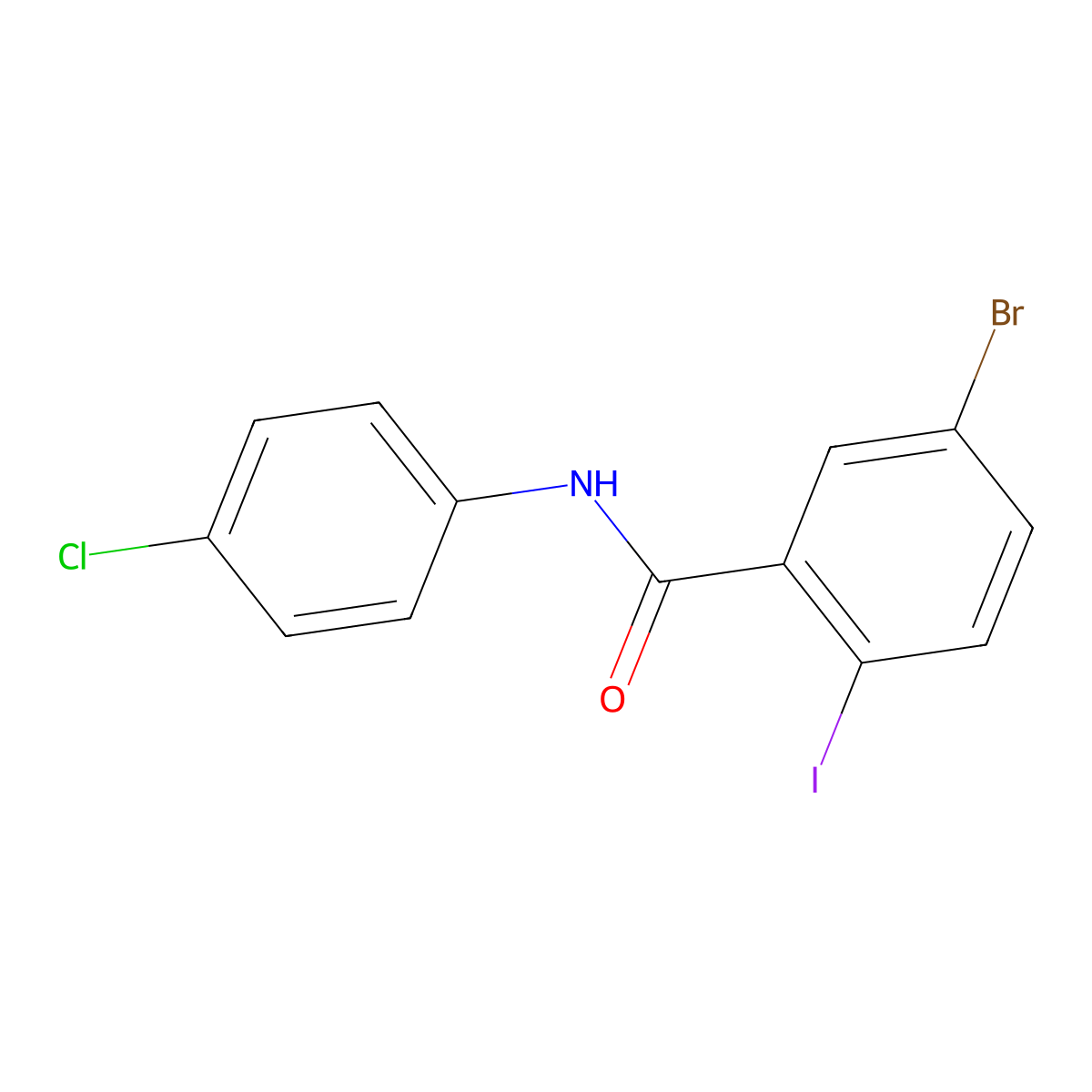 5-bromo-N-(4-chlorophenyl)-2-iodobenzamide molecular structure, CAS 418773-62-3