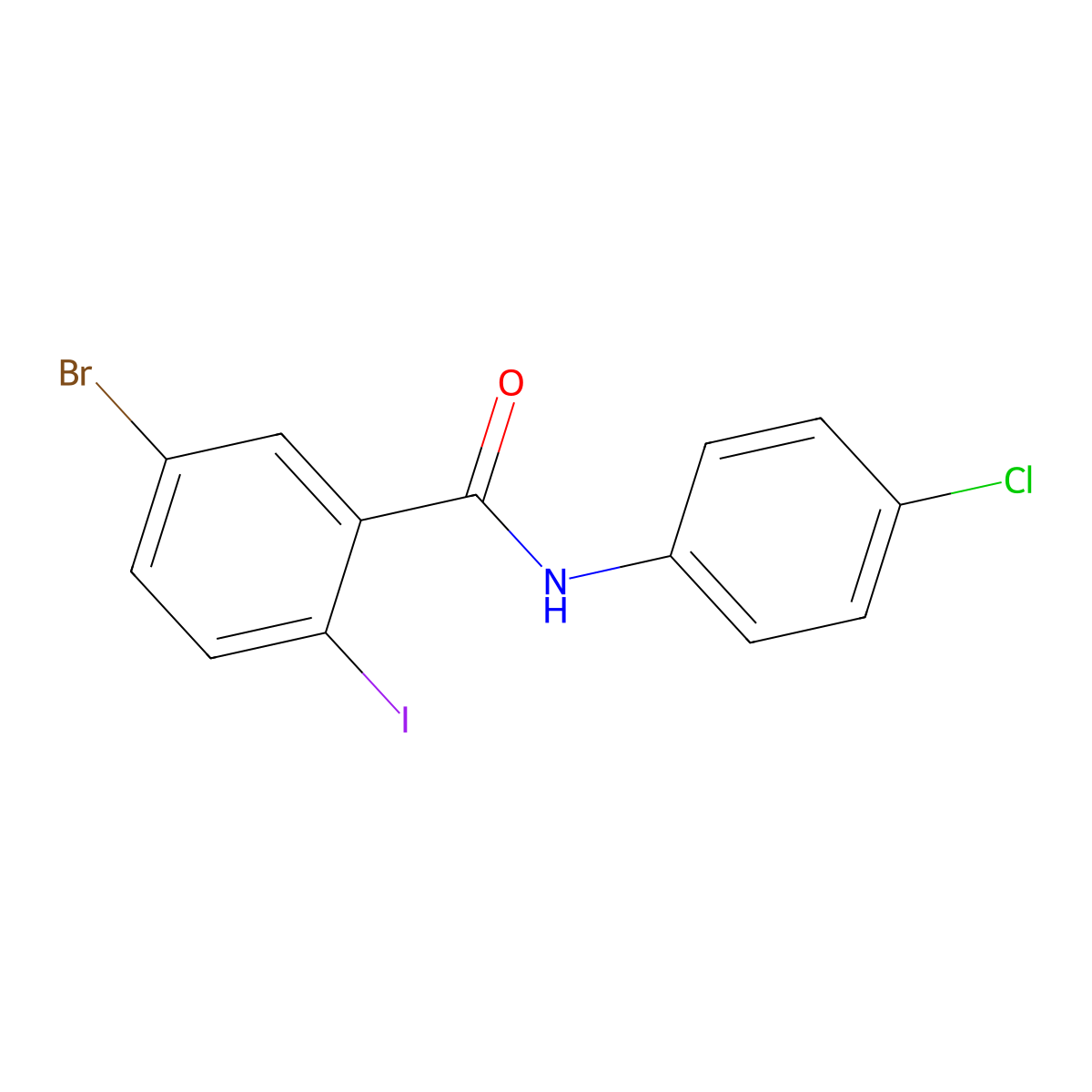 5-bromo-N-(4-chlorophenyl)-2-iodobenzamide molecular structure, CAS 418773-62-3