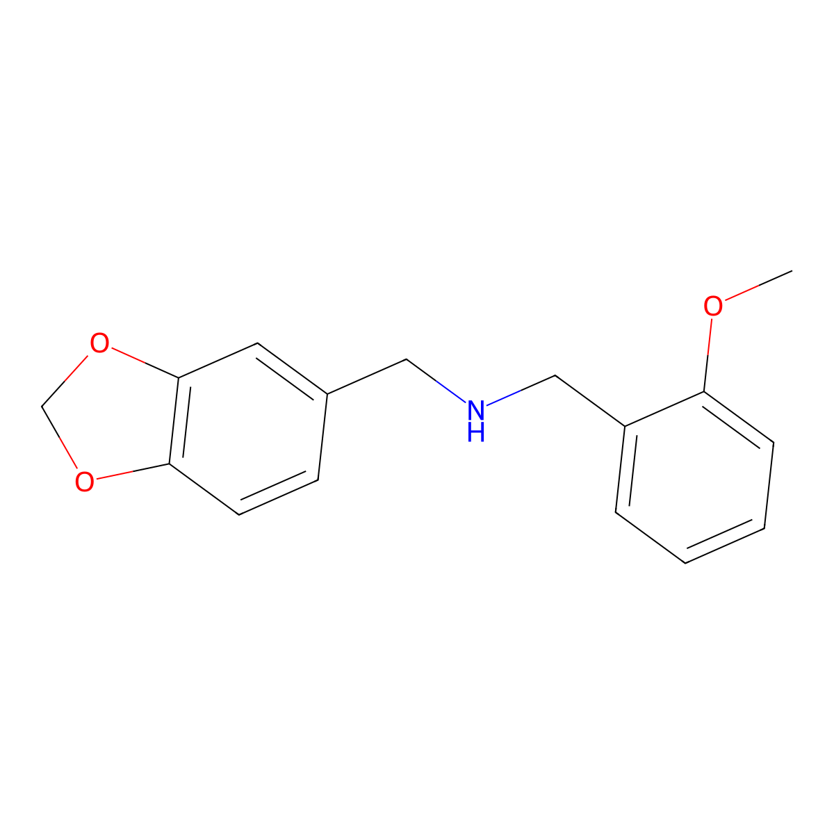 Benzo[1,3]dioxol-5-ylmethyl-(2-methoxy-benzyl)-amine molecular structure, CAS 418774-45-5