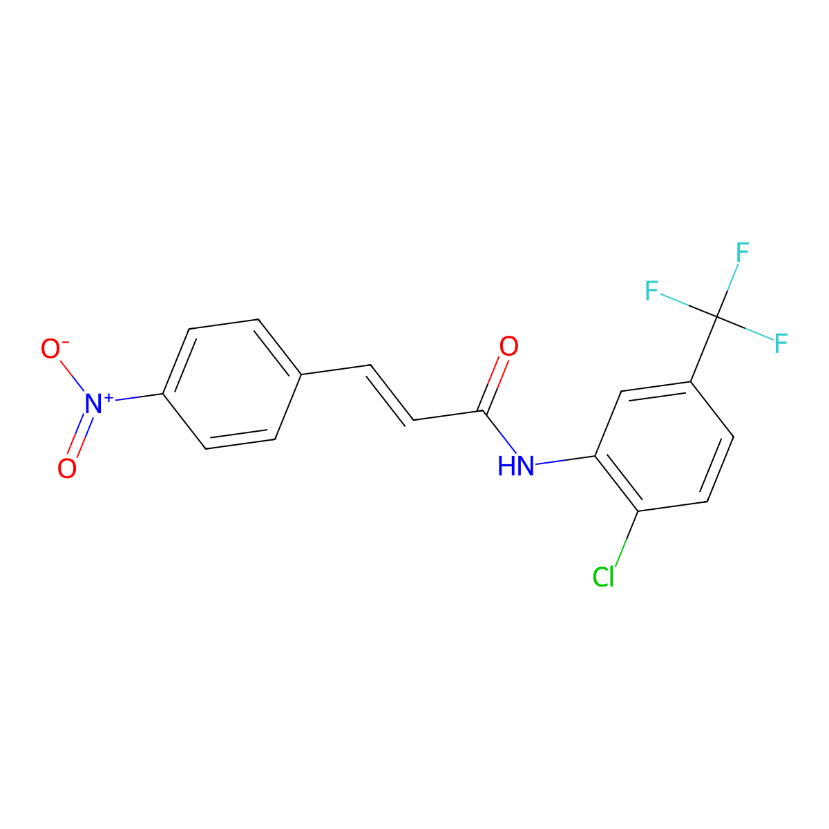 N-[2-chloro-5-(trifluoromethyl)phenyl]-3-(4-nitrophenyl)prop-2-enamide molecular structure, CAS 418774-46-6