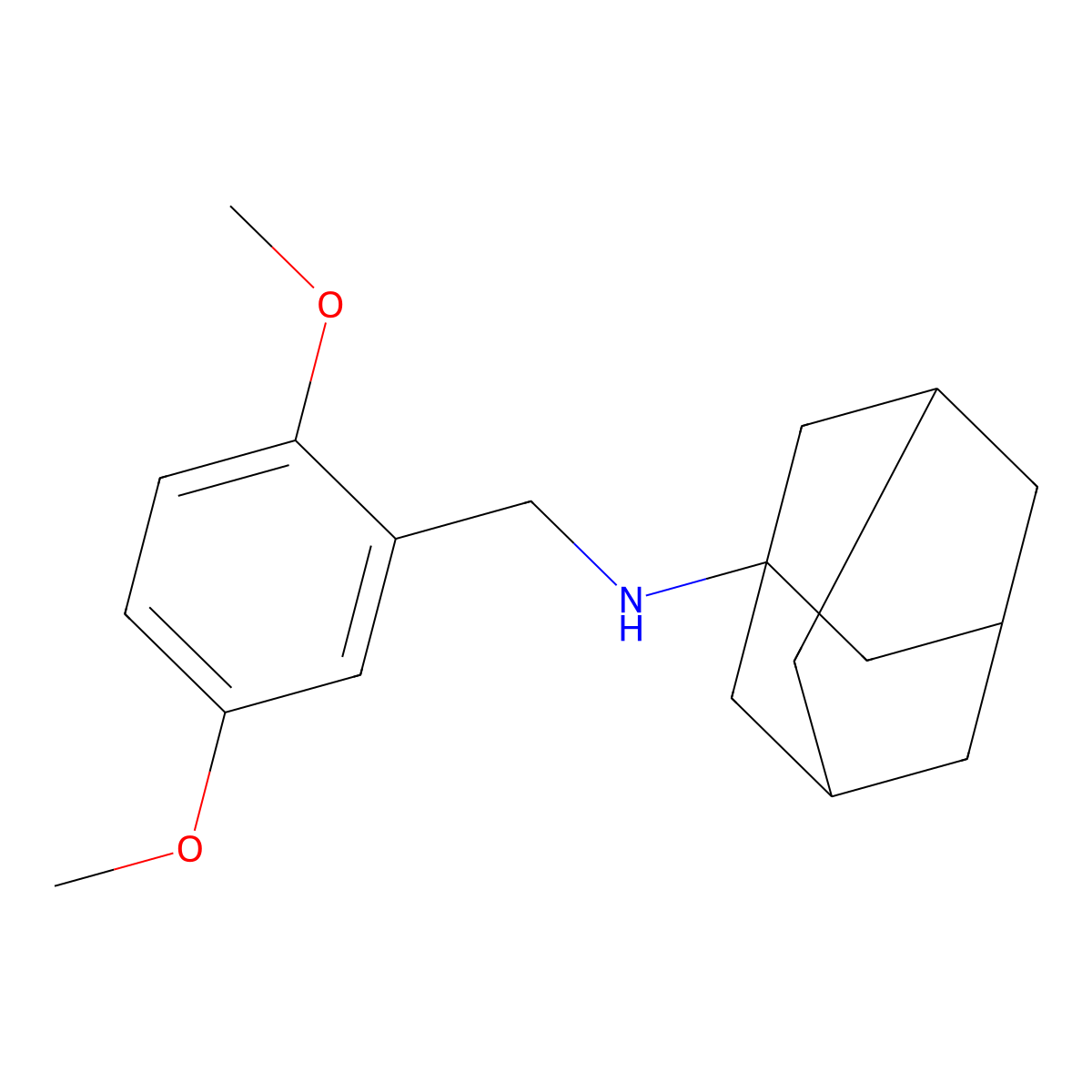 N-[(2,5-dimethoxyphenyl)methyl]adamantan-1-amine molecular structure, CAS 418774-56-8