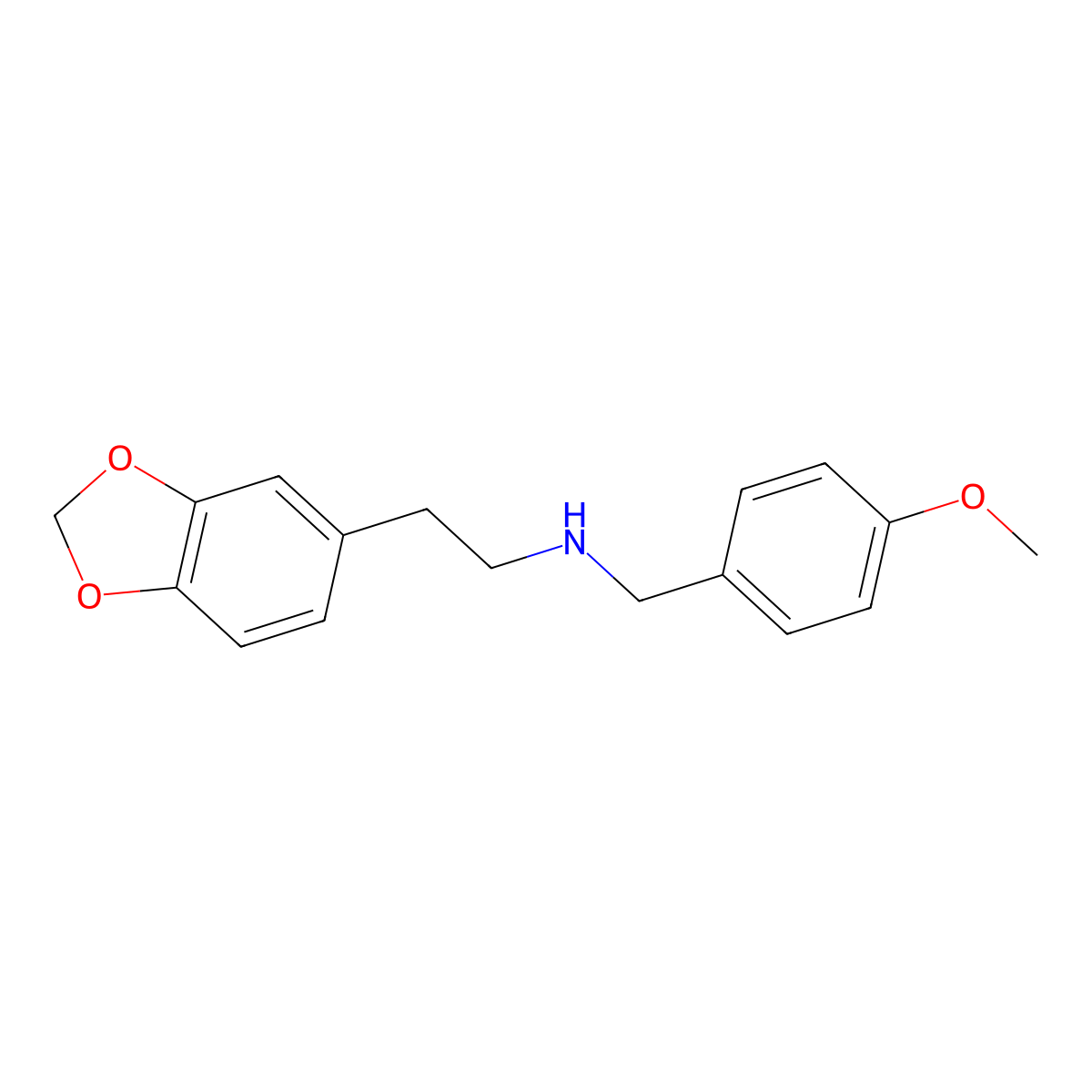 2-(1,3-benzodioxol-5-yl)-N-[(4-methoxyphenyl)methyl]ethanamine molecular structure, CAS 418774-59-1