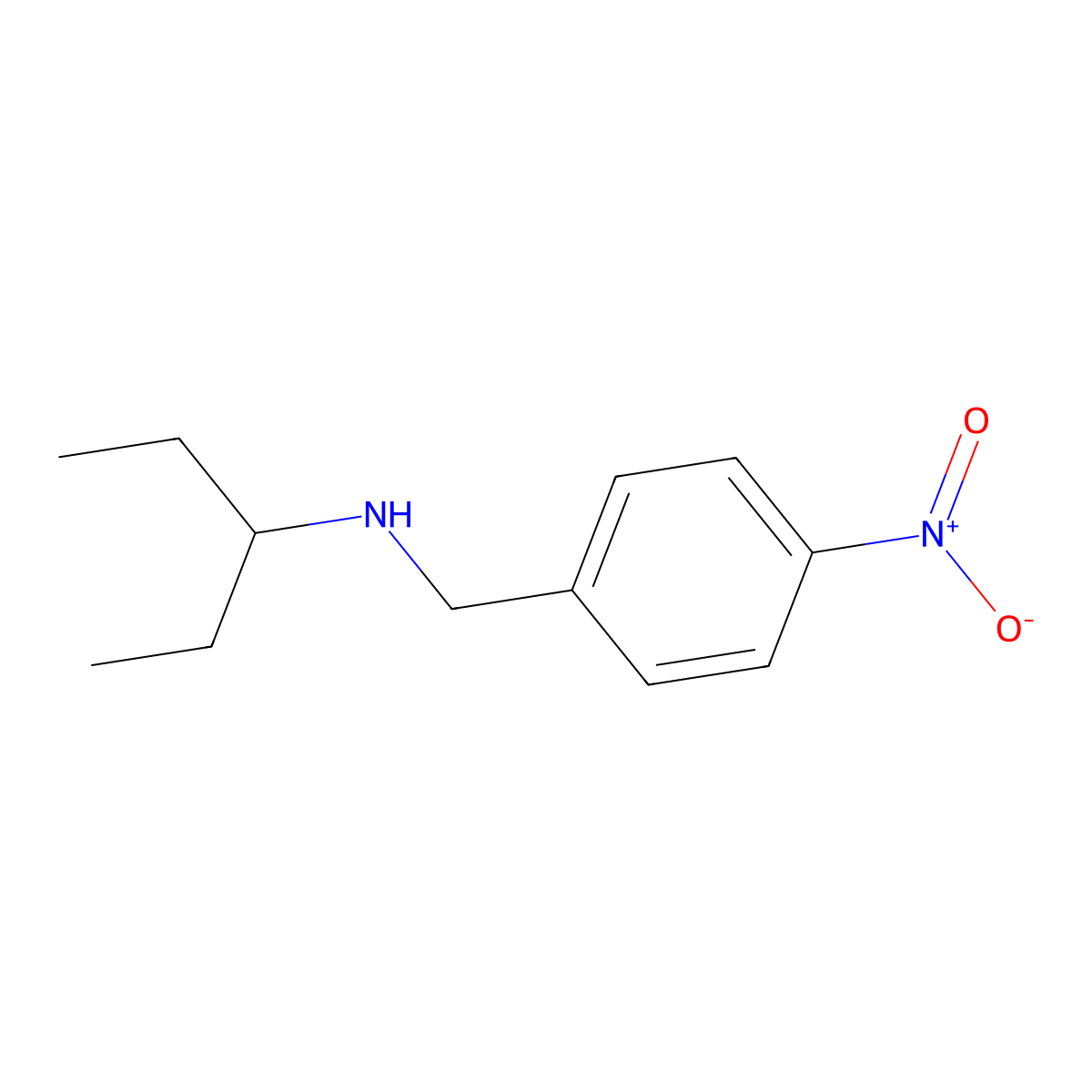 N-[(4-nitrophenyl)methyl]pentan-3-amine molecular structure, CAS 418774-60-4