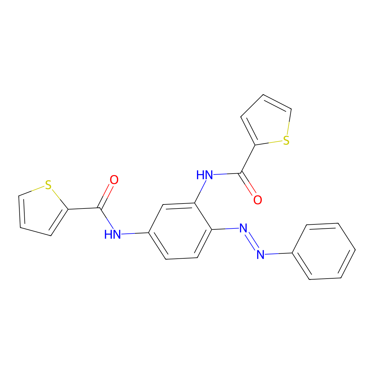 N,N'-{4-[(E)-phenyldiazenyl]benzene-1,3-diyl}dithiophene-2-carboxamide molecular structure, CAS 418775-05-0