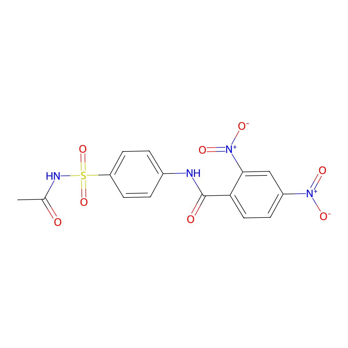 N-[4-(acetylsulfamoyl)phenyl]-2,4-dinitrobenzamide molecular structure, CAS 418775-14-1