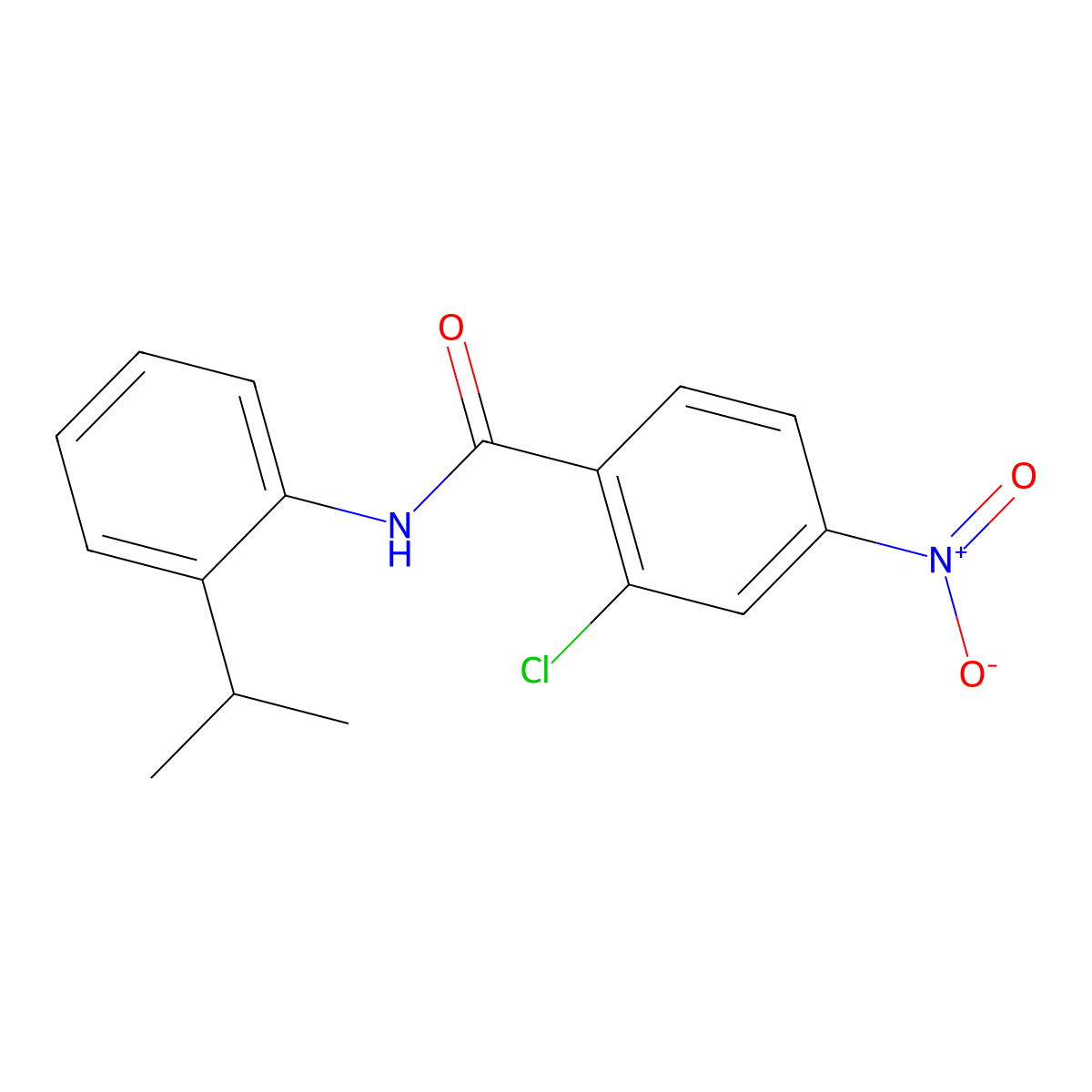 2-Chloro-N-(2-isopropylphenyl)-4-nitrobenzamide molecular structure, CAS 418775-52-7