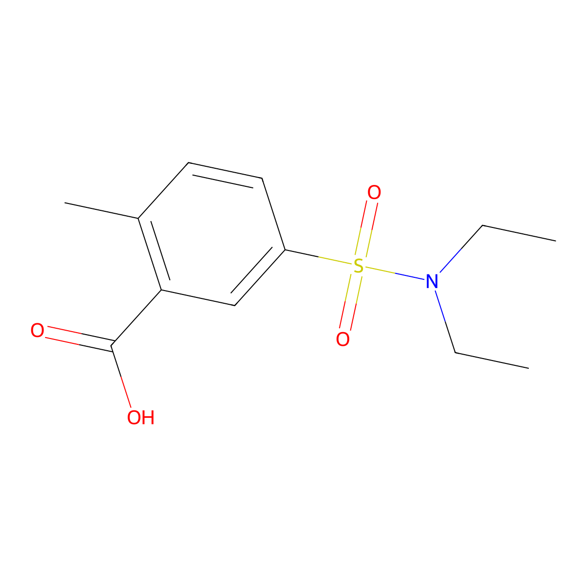 5-[(Diethylamino)sulfonyl]-2-methylbenzoic acid molecular structure, CAS 418775-65-2