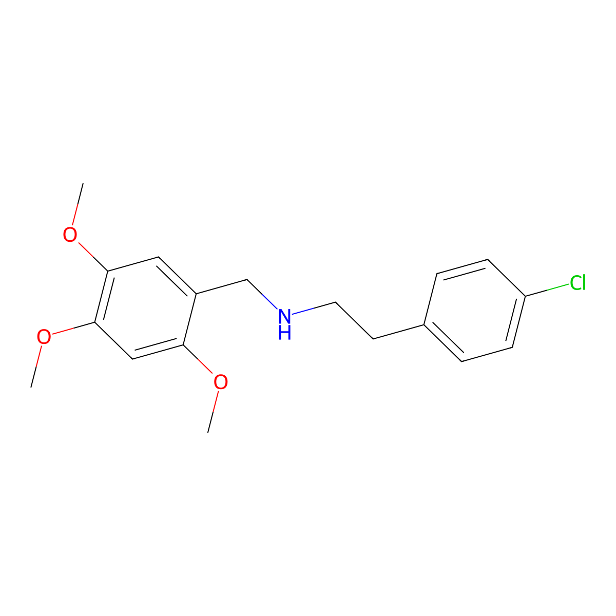 2-(4-chlorophenyl)-N-(2,4,5-trimethoxybenzyl)ethanamine molecular structure, CAS 418776-17-7