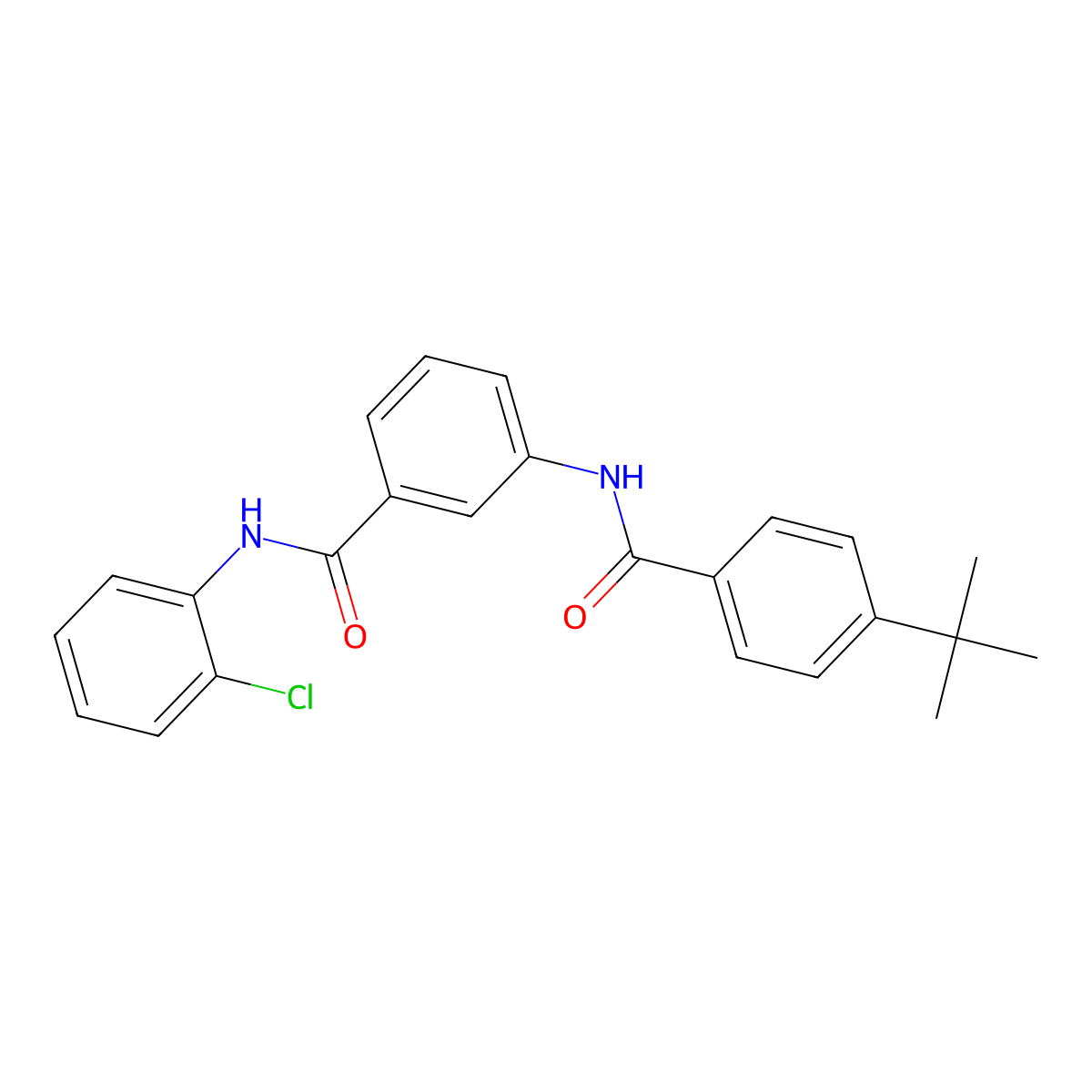 N-(2-Chlorophenyl)-3-[[4-(1,1-dimethylethyl)benzoyl]amino]benzamide molecular structure, CAS 418777-09-0