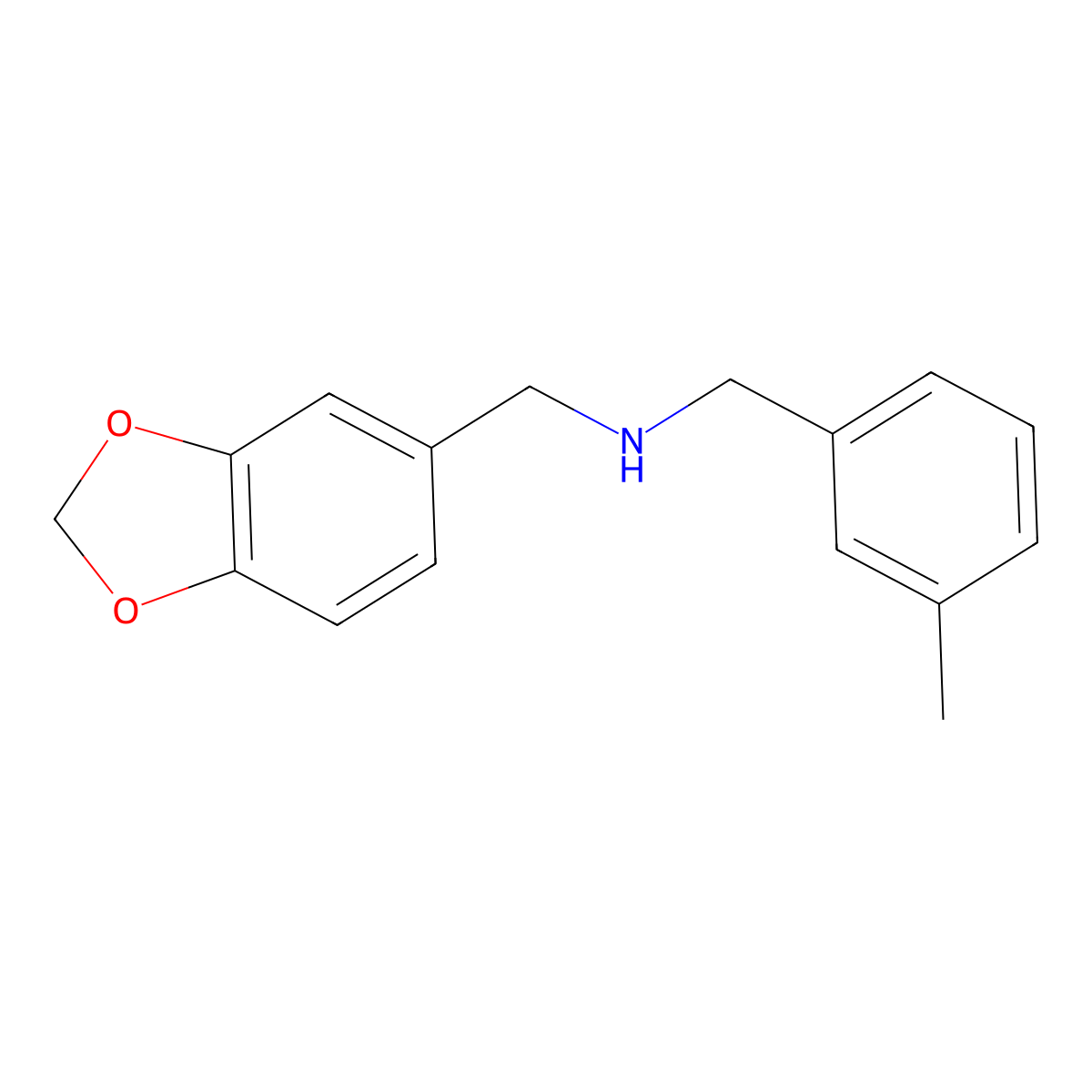 (1,3-Benzodioxol-5-ylmethyl)(3-methylbenzyl)amine molecular structure, CAS 418777-13-6