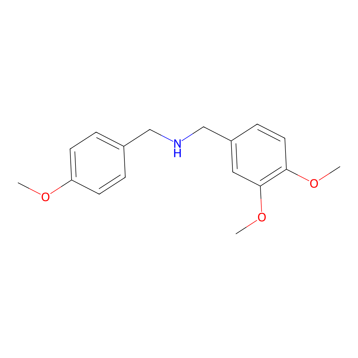 N-(3,4-dimethoxybenzyl)-N-(4-methoxybenzyl)amine molecular structure, CAS 418777-21-6
