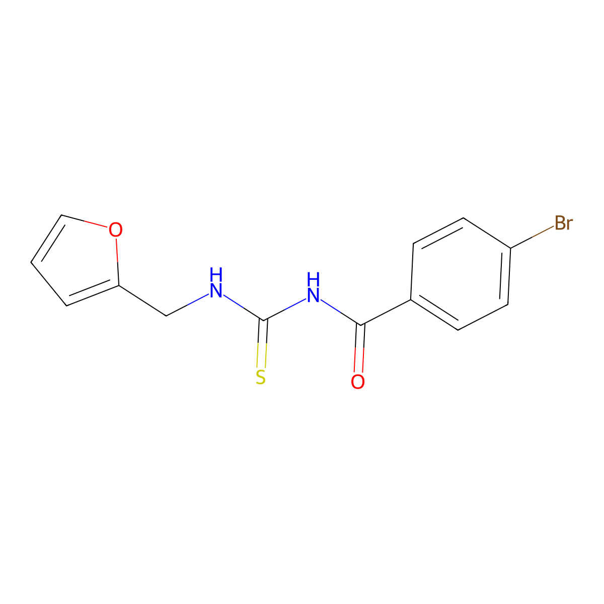 4-bromo-N-(furan-2-ylmethylcarbamothioyl)benzamide molecular structure, CAS 418777-23-8