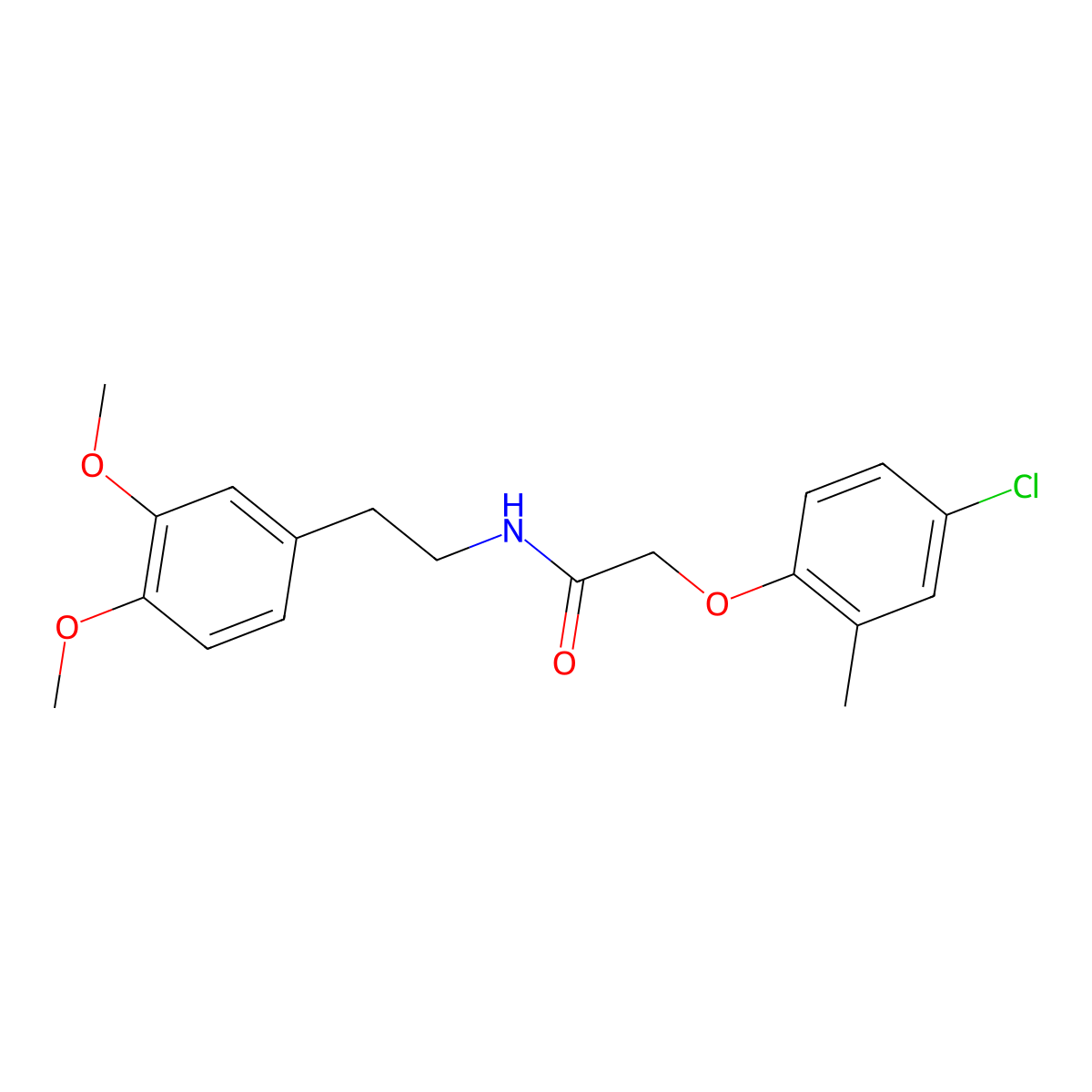 2-(4-chloro-2-methylphenoxy)-N-[2-(3,4-dimethoxyphenyl)ethyl]acetamide molecular structure, CAS 418777-35-2