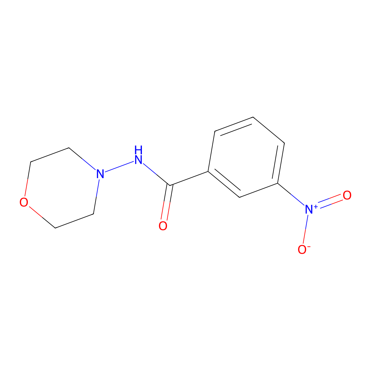 N-morpholin-4-yl-3-nitrobenzamide molecular structure, CAS 418777-51-2