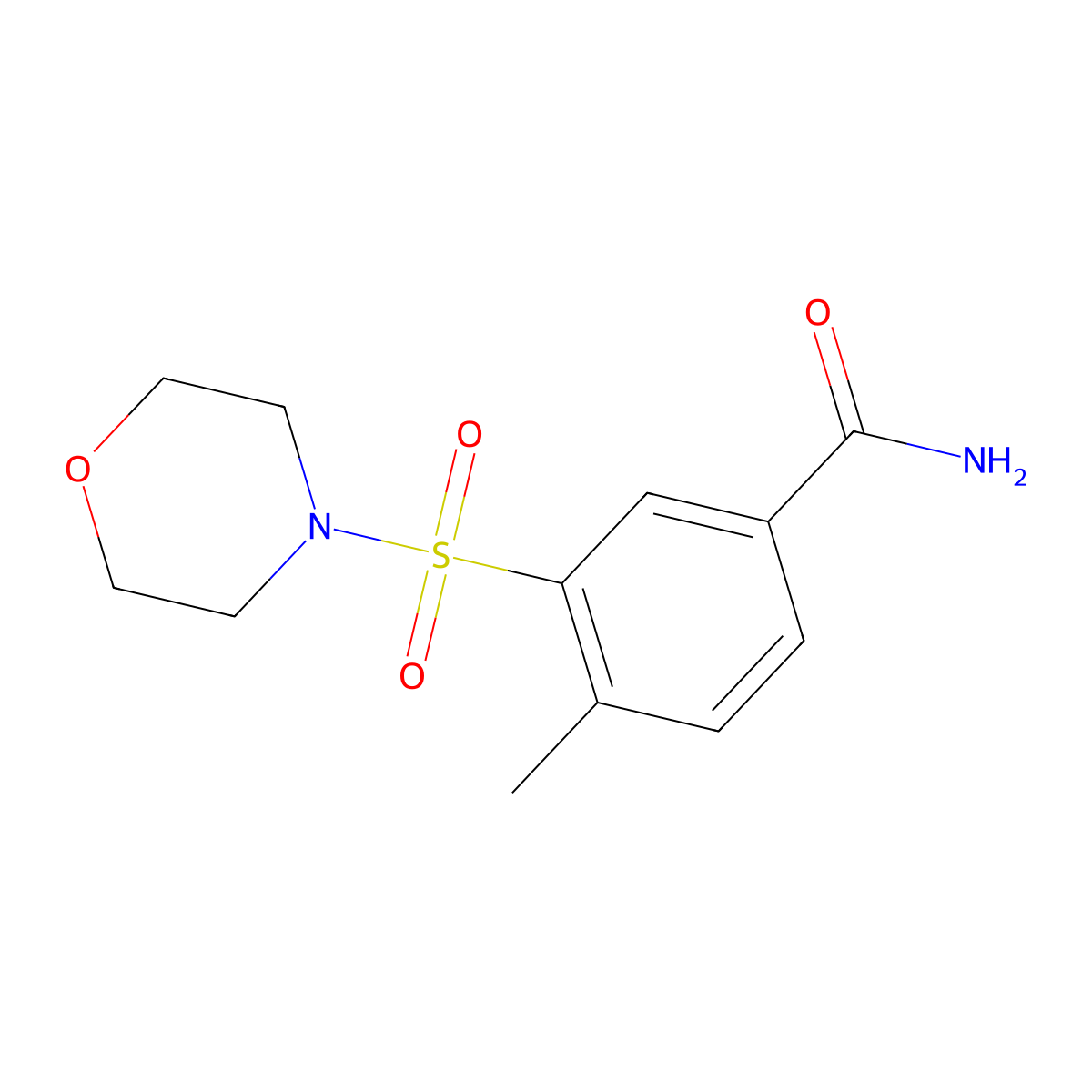 4-Methyl-3-morpholin-4-ylsulfonylbenzamide molecular structure, CAS 418777-91-0