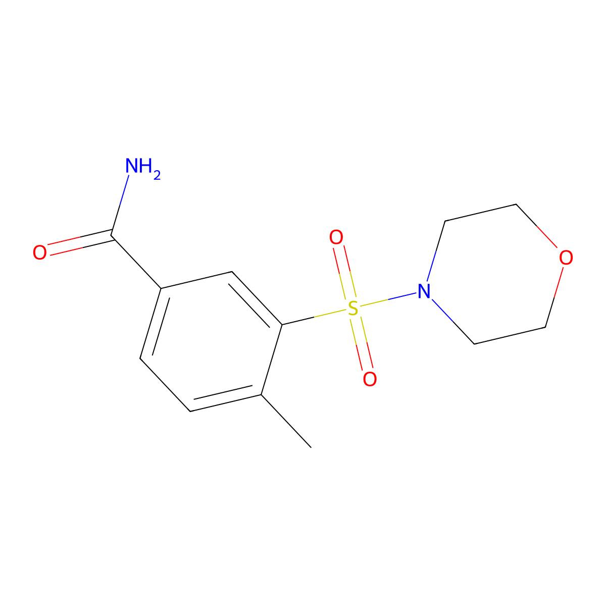 4-Methyl-3-morpholin-4-ylsulfonylbenzamide molecular structure, CAS 418777-91-0
