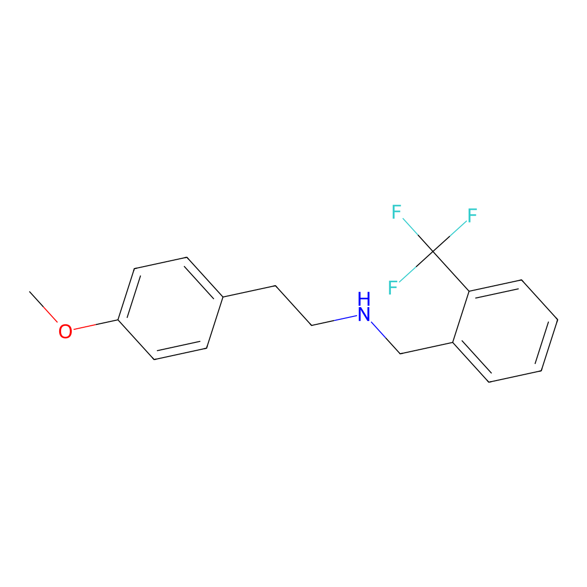 2-(4-methoxyphenyl)-N-[2-(trifluoromethyl)benzyl]ethanamine molecular structure, CAS 418778-03-7