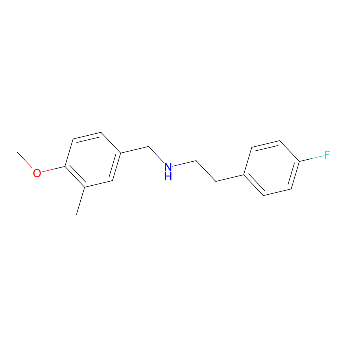 2-(4-fluorophenyl)-N-[(4-methoxy-3-methylphenyl)methyl]ethanamine molecular structure, CAS 418778-16-2