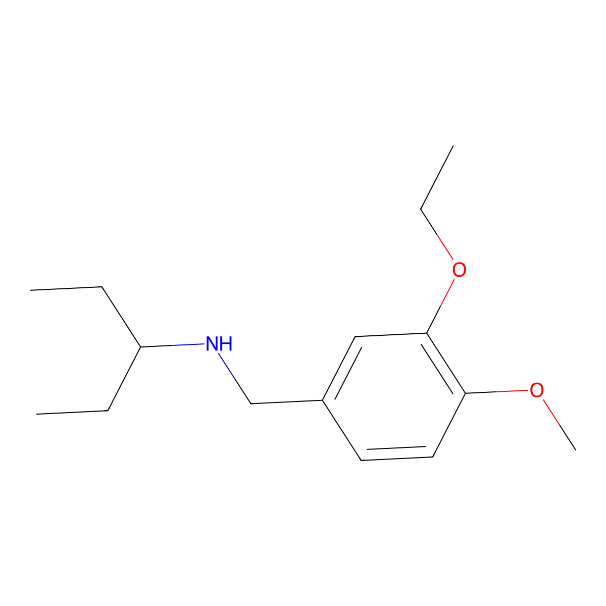 N-[(3-ethoxy-4-methoxyphenyl)methyl]pentan-3-amine molecular structure, CAS 418778-20-8