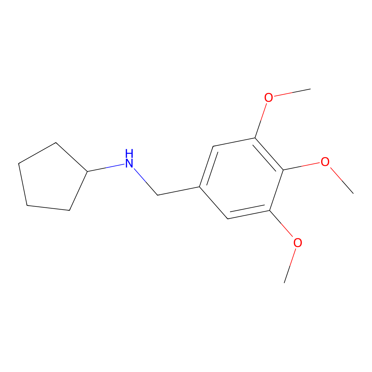 N-(3,4,5-trimethoxybenzyl)cyclopentanamine molecular structure, CAS 418778-32-2