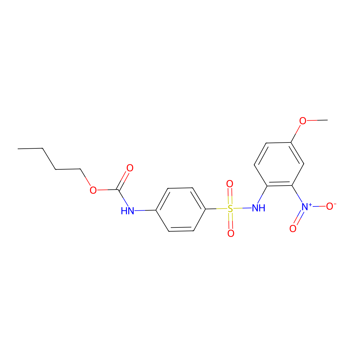 butyl N-[4-[(4-methoxy-2-nitrophenyl)sulfamoyl]phenyl]carbamate molecular structure, CAS 418778-33-3