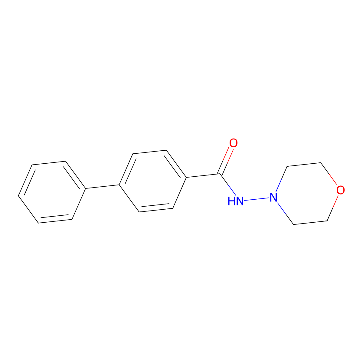 N-(morpholin-4-yl)biphenyl-4-carboxamide molecular structure, CAS 418778-58-2