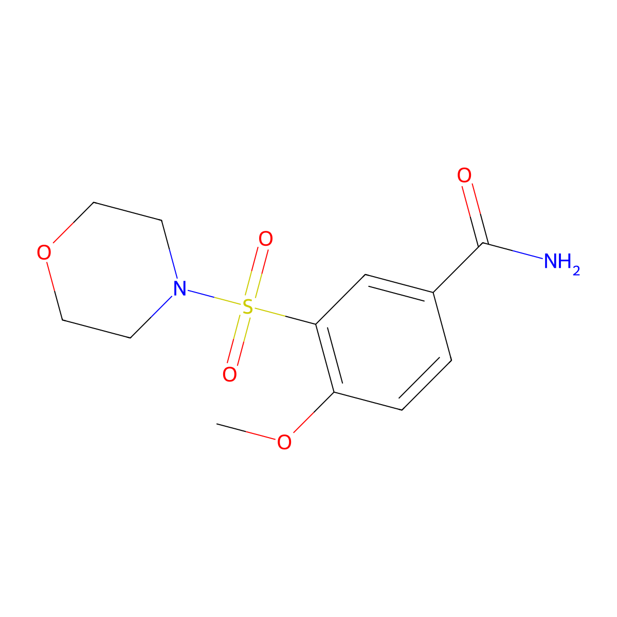 4-Methoxy-3-morpholin-4-ylsulfonylbenzamide molecular structure, CAS 418779-04-1