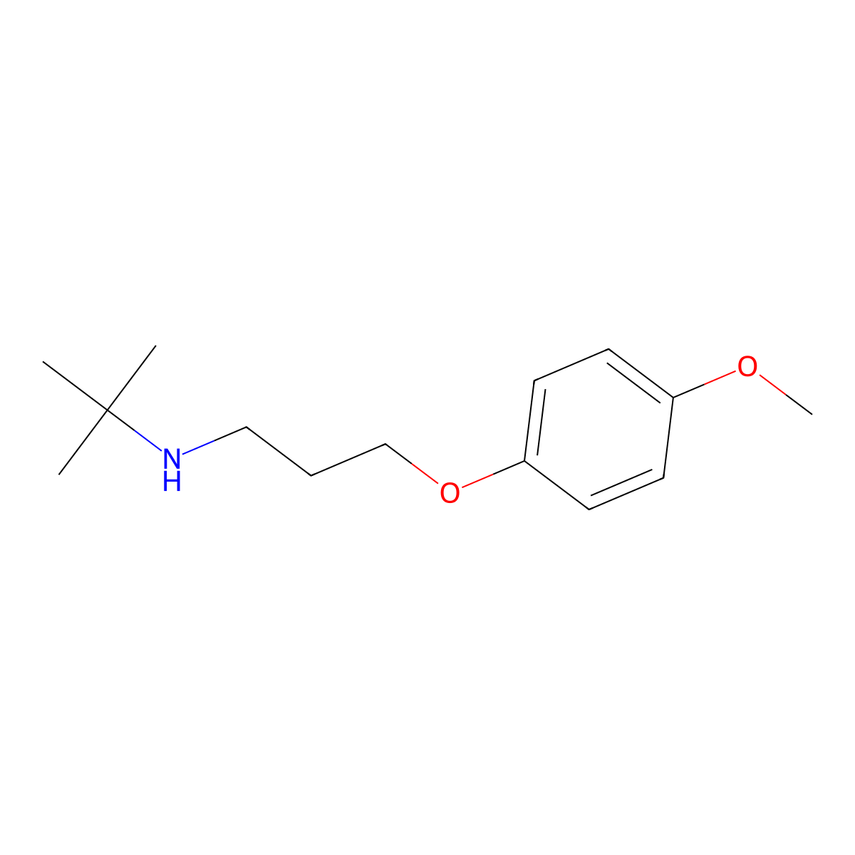 N-[3-(4-methoxyphenoxy)propyl]-2-methylpropan-2-amine molecular structure, CAS 418779-32-5