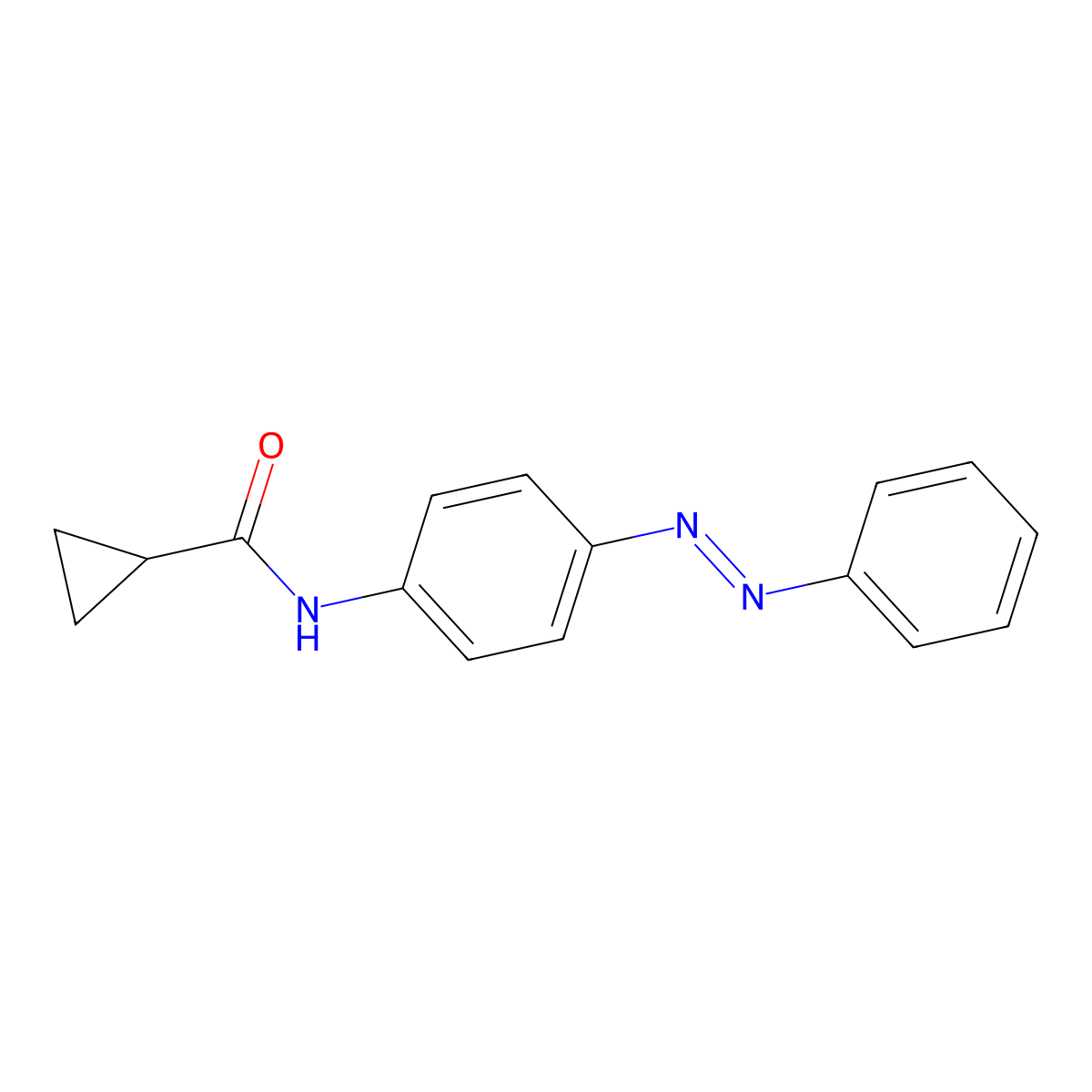 N-(4-phenyldiazenylphenyl)cyclopropanecarboxamide molecular structure, CAS 418779-60-9