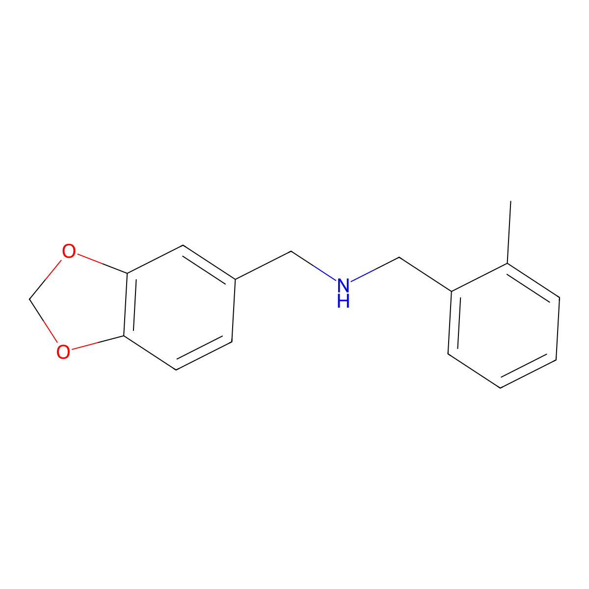 (1,3-Benzodioxol-5-ylmethyl)(2-methylbenzyl)amine molecular structure, CAS 418779-97-2