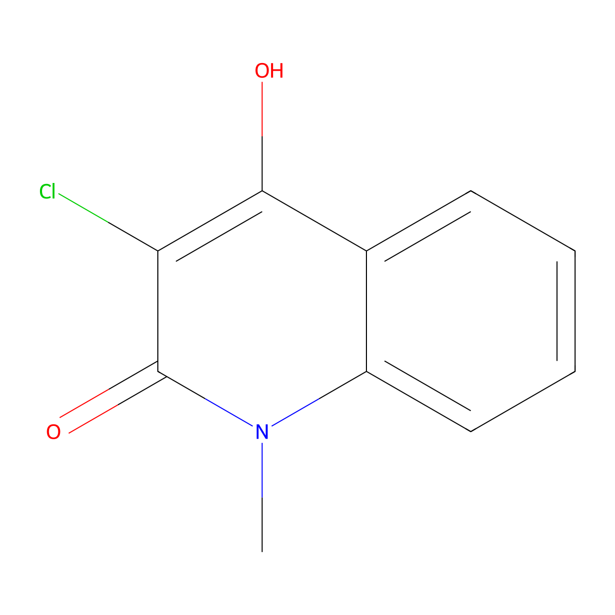 3-Chloro-4-hydroxy-1-methylquinolin-2(1H)-one molecular structure, CAS 41878-51-7