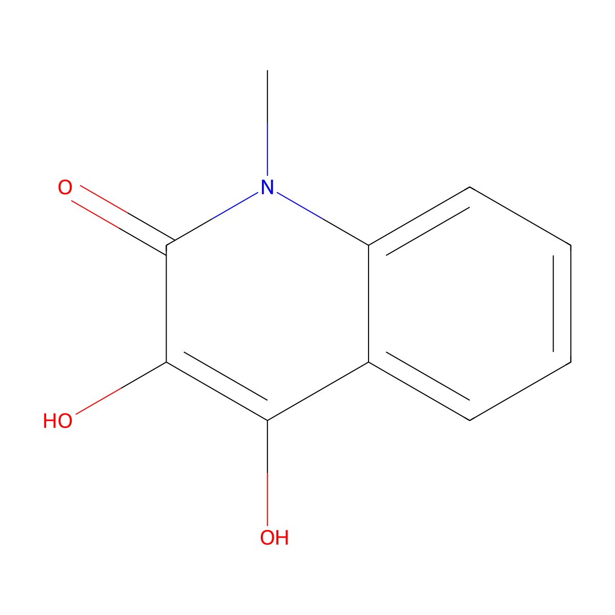 3,4-Dihydroxy-1-methylquinolin-2(1H)-one molecular structure, CAS 41878-54-0