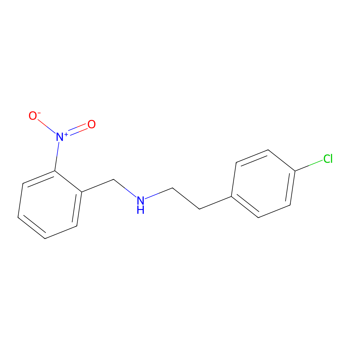 2-(4-chlorophenyl)-N-(2-nitrobenzyl)ethanamine molecular structure, CAS 418780-23-1