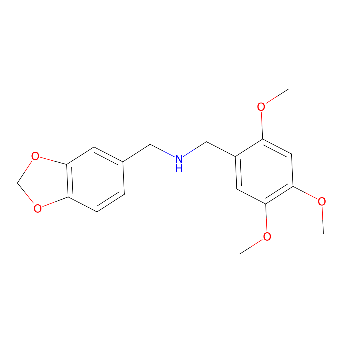 1-(1,3-benzodioxol-5-yl)-N-(2,4,5-trimethoxybenzyl)methanamine molecular structure, CAS 418780-29-7