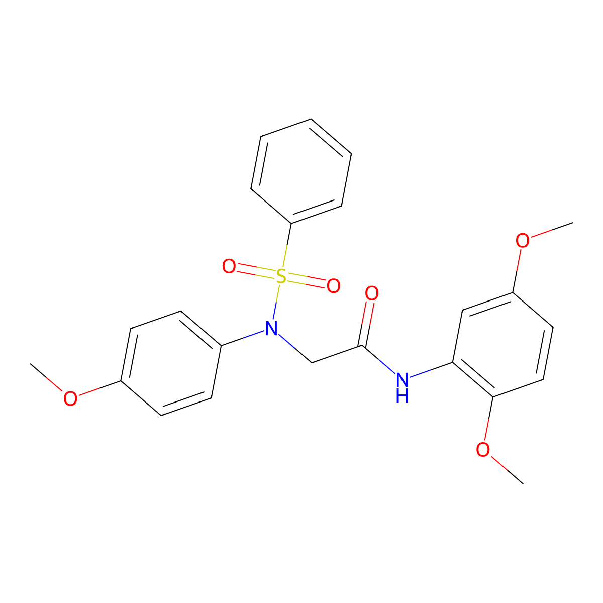 2-[N-(benzenesulfonyl)-4-methoxyanilino]-N-(2,5-dimethoxyphenyl)acetamide molecular structure, CAS 418780-36-6