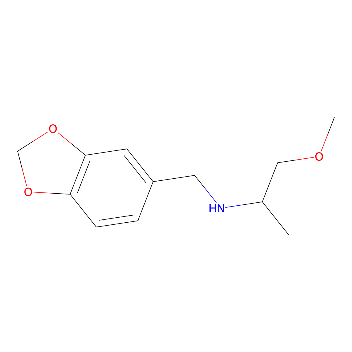 (1,3-Benzodioxol-5-ylmethyl)(2-methoxy-1-methylethyl)amine molecular structure, CAS 418780-46-8