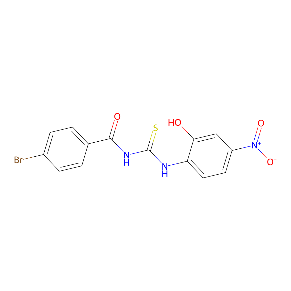 4-bromo-N-[(2-hydroxy-4-nitrophenyl)carbamothioyl]benzamide molecular structure, CAS 418780-47-9