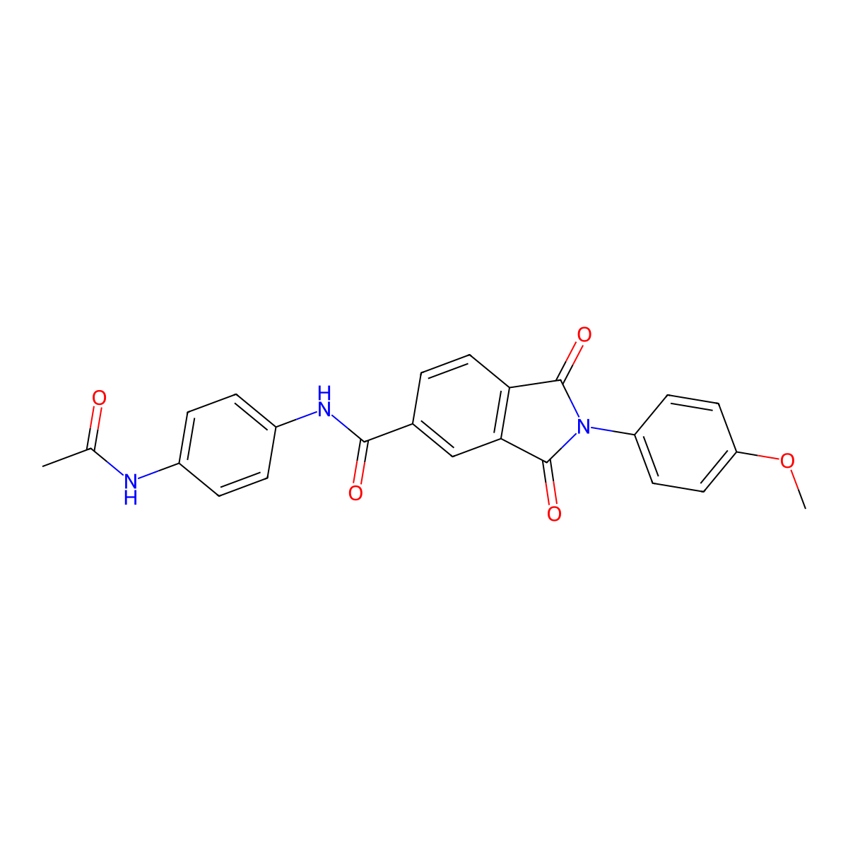 N-(4-acetamidophenyl)-2-(4-methoxyphenyl)-1,3-dioxoisoindole-5-carboxamide molecular structure, CAS 418780-51-5