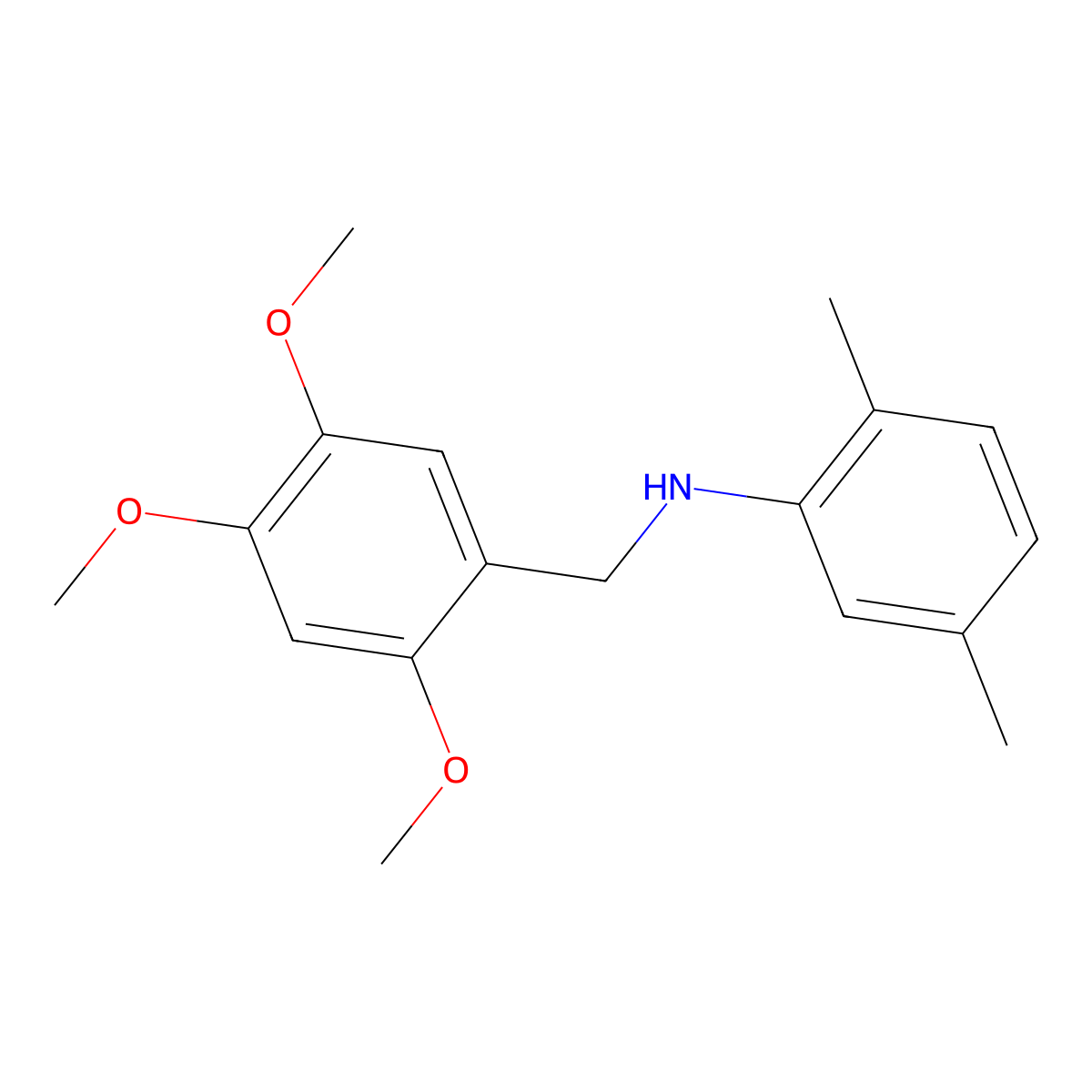 2,5-dimethyl-N-[(2,4,5-trimethoxyphenyl)methyl]aniline molecular structure, CAS 418780-86-6