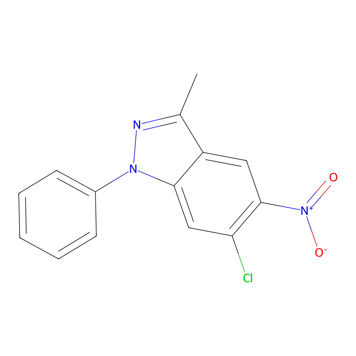 6-Chloro-3-methyl-5-nitro-1-phenylindazole molecular structure, CAS 418782-19-1