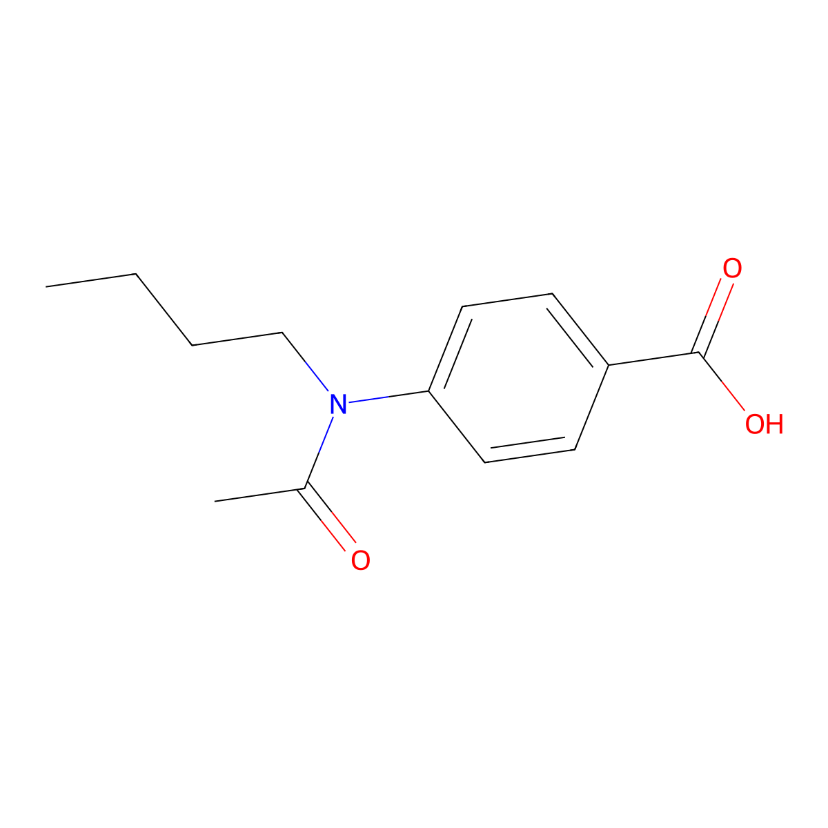 4-[Acetyl(butyl)amino]benzoic acid molecular structure, CAS 418782-26-0