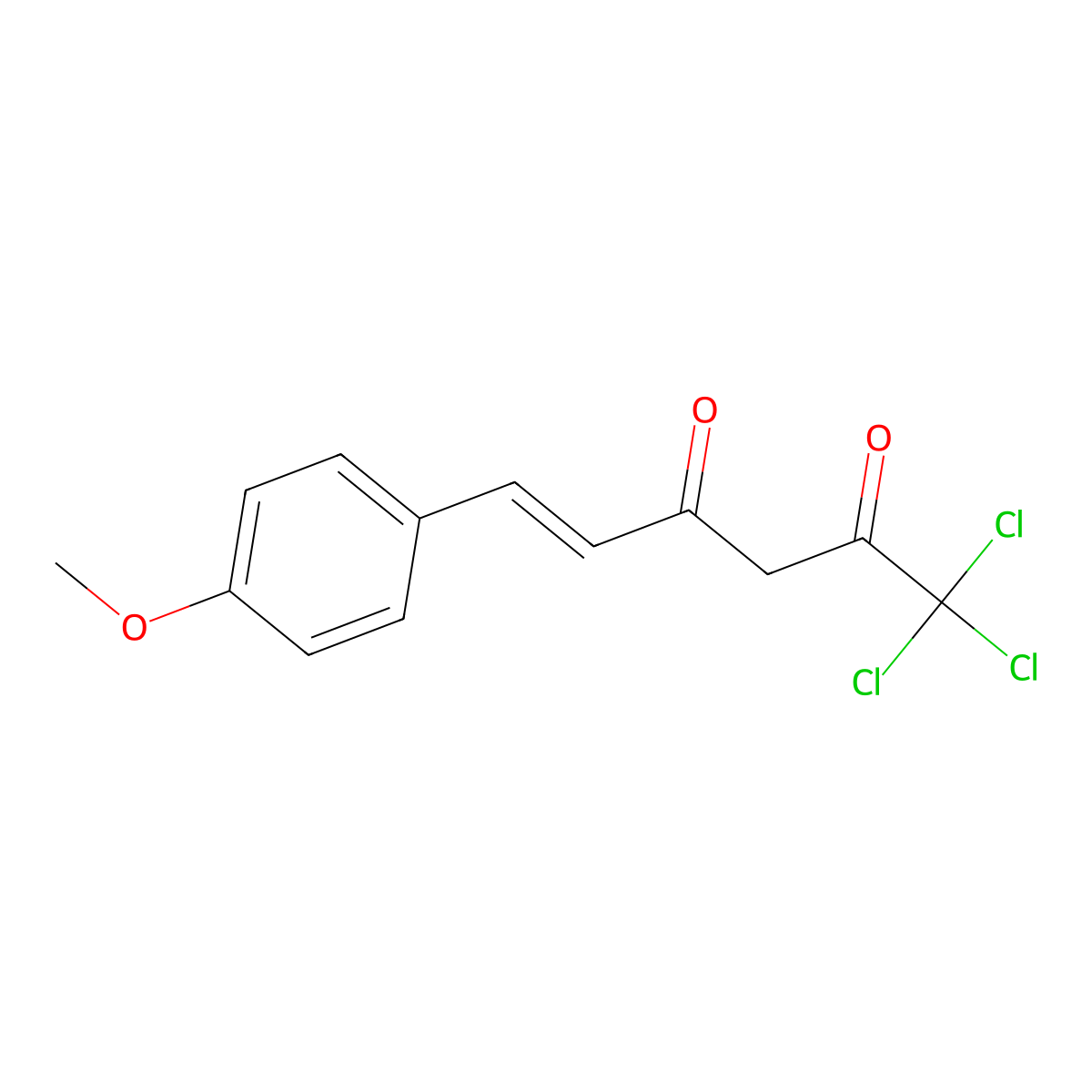 1,1,1-Trichloro-6-(4-methoxyphenyl)hex-5-ene-2,4-dione molecular structure, CAS 418782-50-0