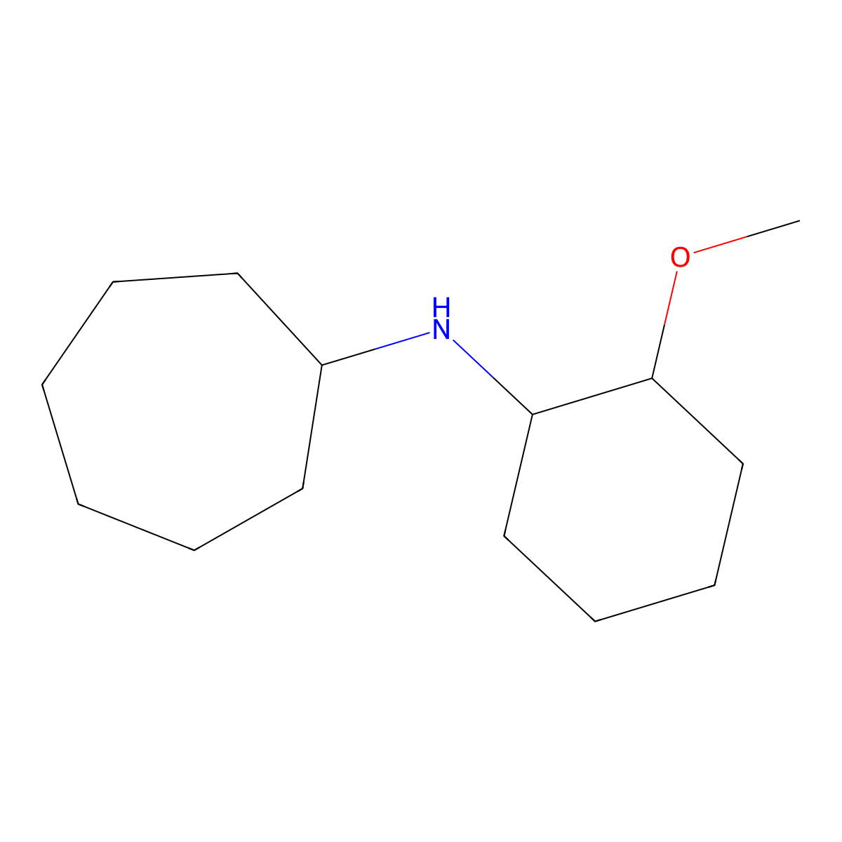 N-(2-methoxycyclohexyl)cycloheptanamine molecular structure, CAS 418783-69-4