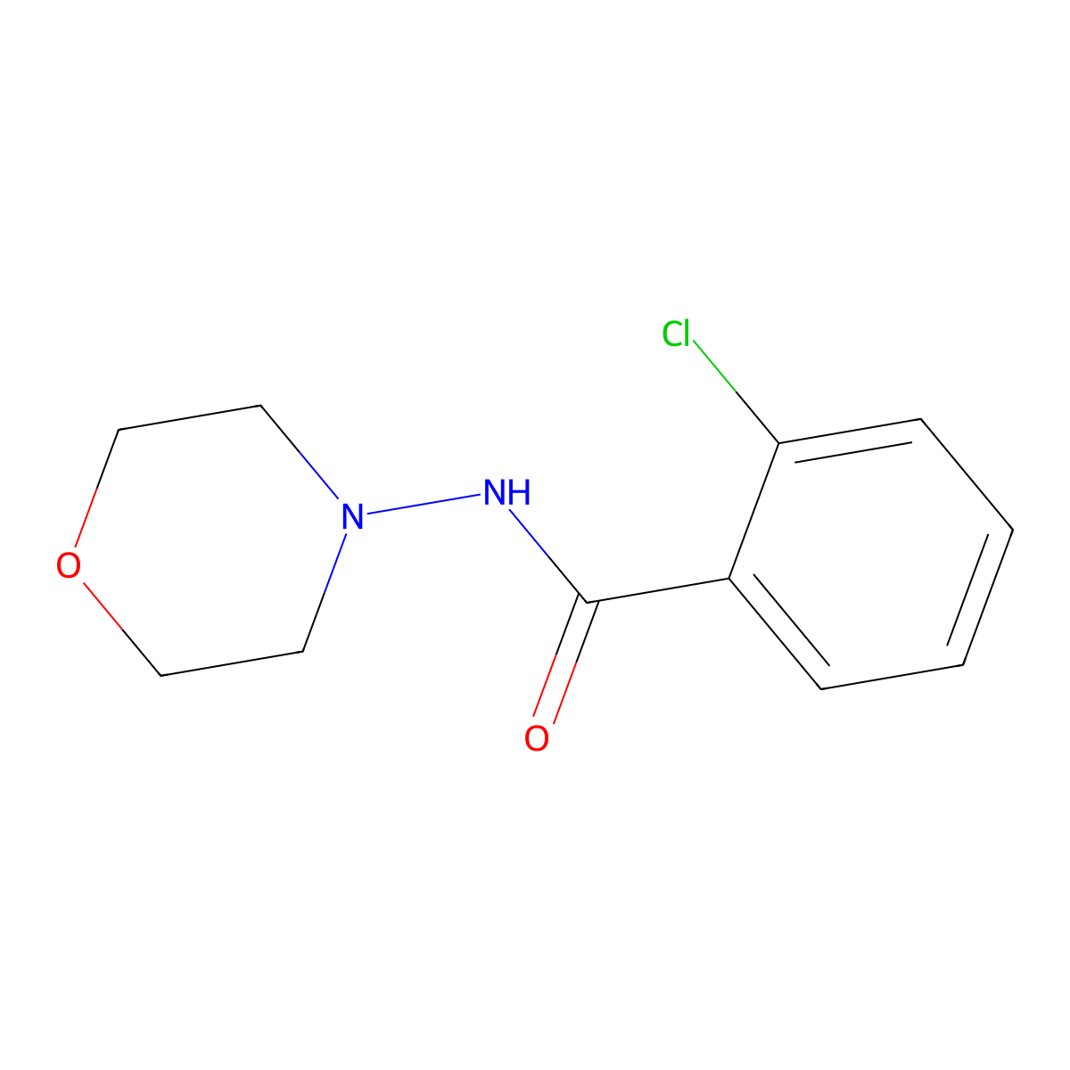 2-chloro-N-morpholin-4-ylbenzamide molecular structure, CAS 418784-51-7