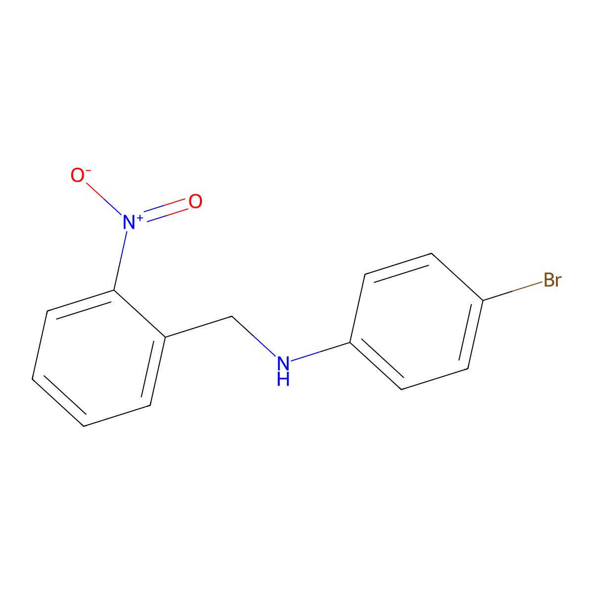 4-bromo-N-[(2-nitrophenyl)methyl]aniline molecular structure, CAS 418784-56-2
