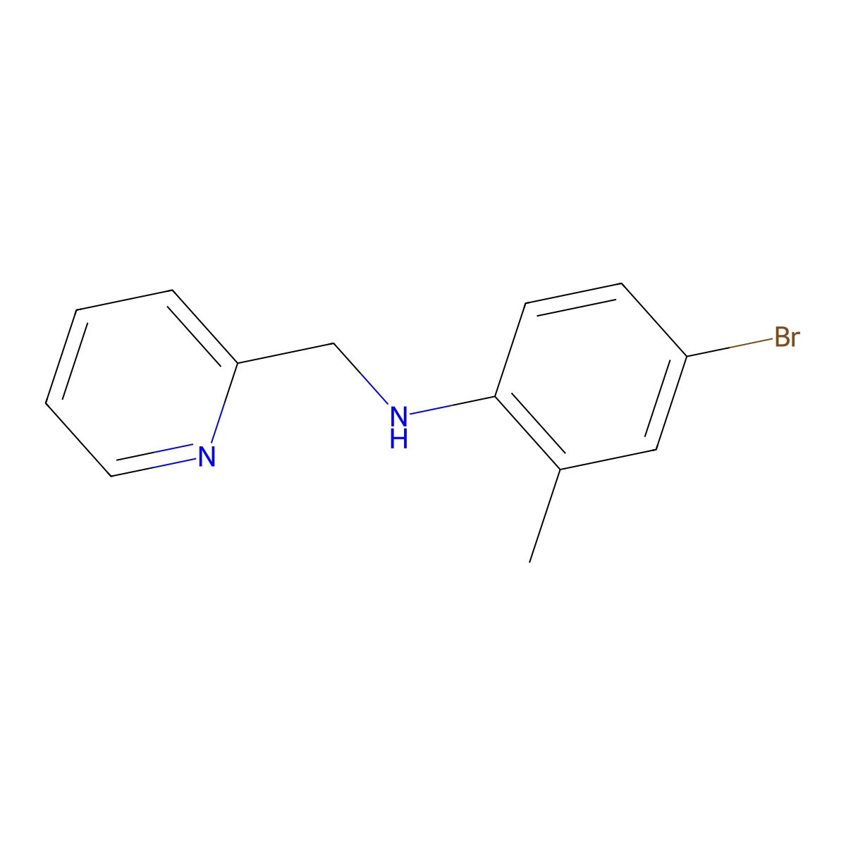 4-bromo-2-methyl-N-(pyridin-2-ylmethyl)aniline molecular structure, CAS 418784-63-1