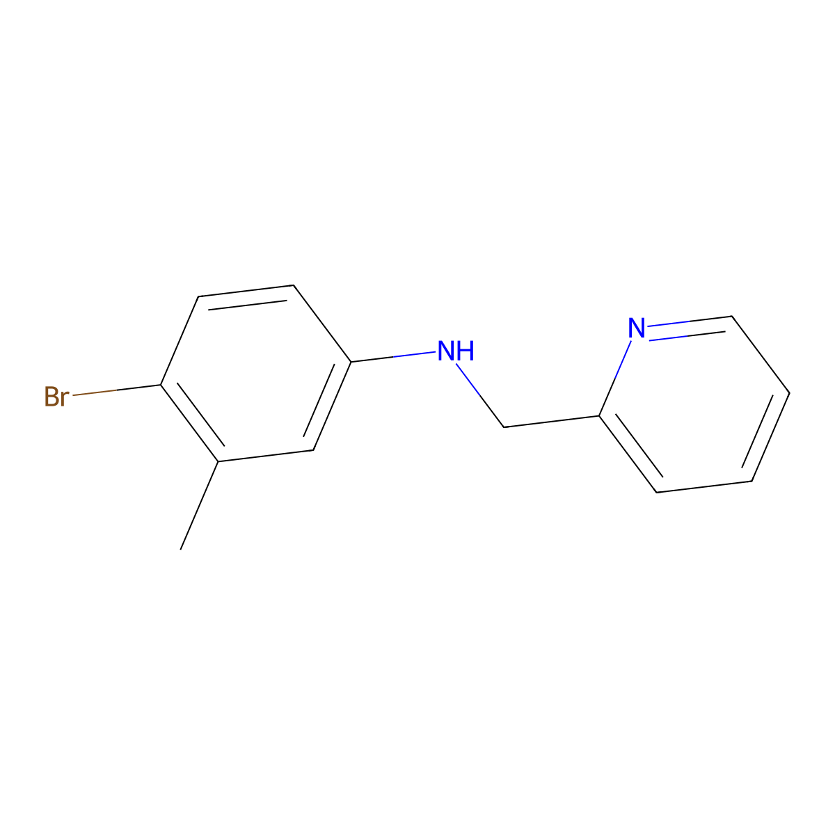 4-bromo-3-methyl-N-(pyridin-2-ylmethyl)aniline molecular structure, CAS 418784-76-6