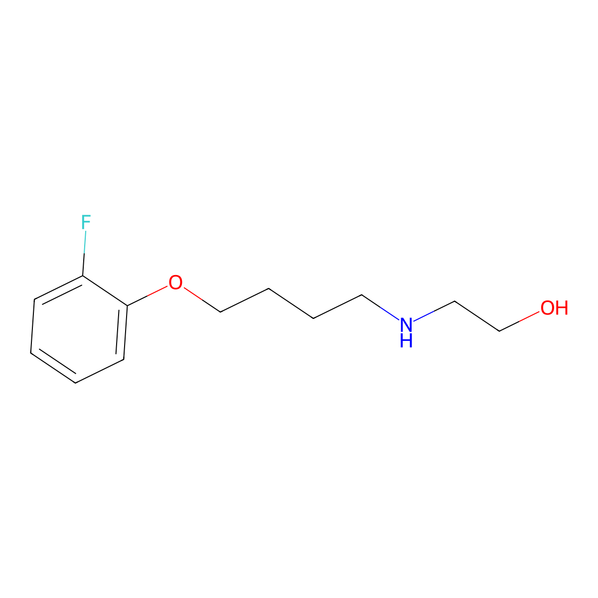 2-[4-(2-Fluorophenoxy)butylamino]ethanol molecular structure, CAS 418784-77-7