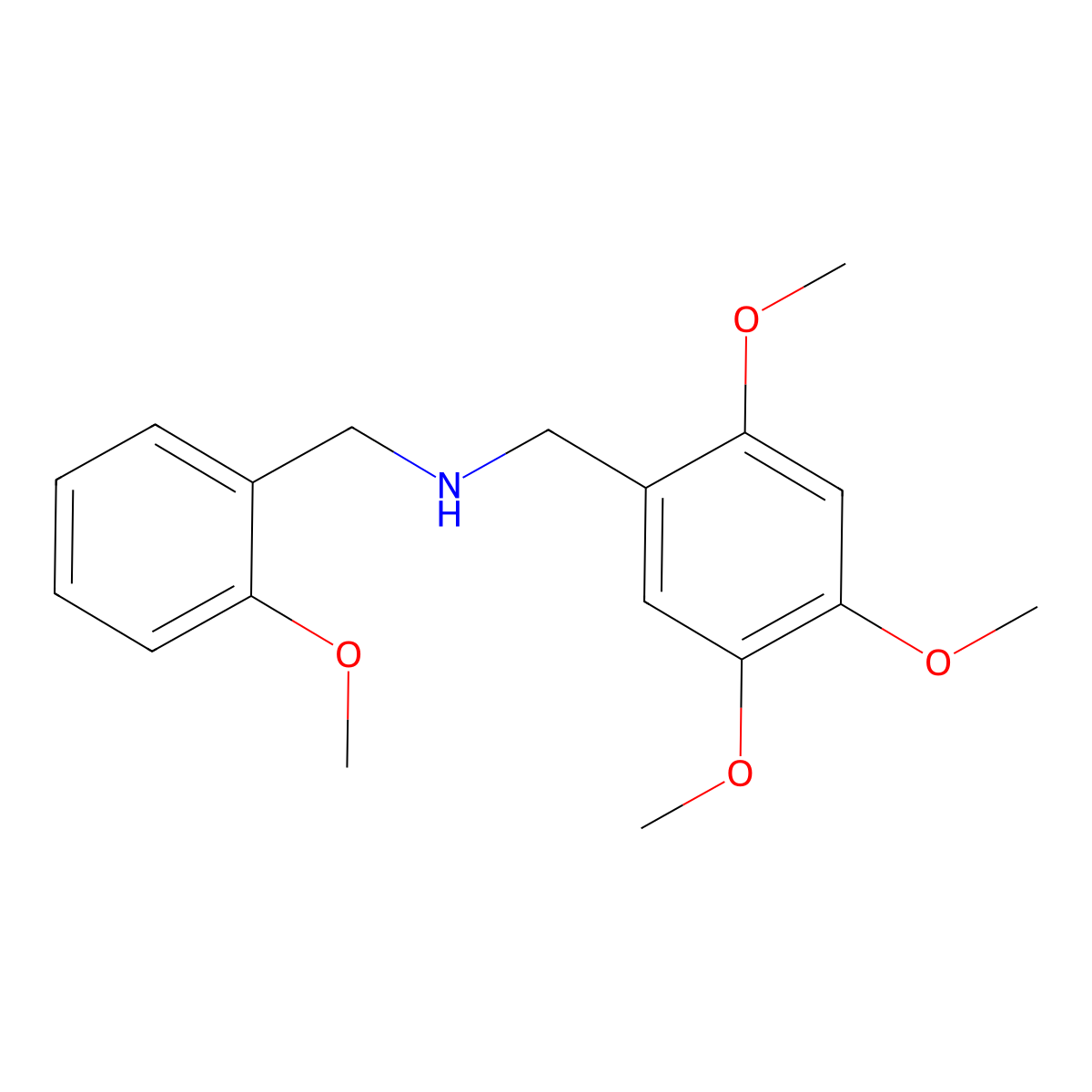 1-(2-methoxyphenyl)-N-[(2,4,5-trimethoxyphenyl)methyl]methanamine molecular structure, CAS 418784-79-9