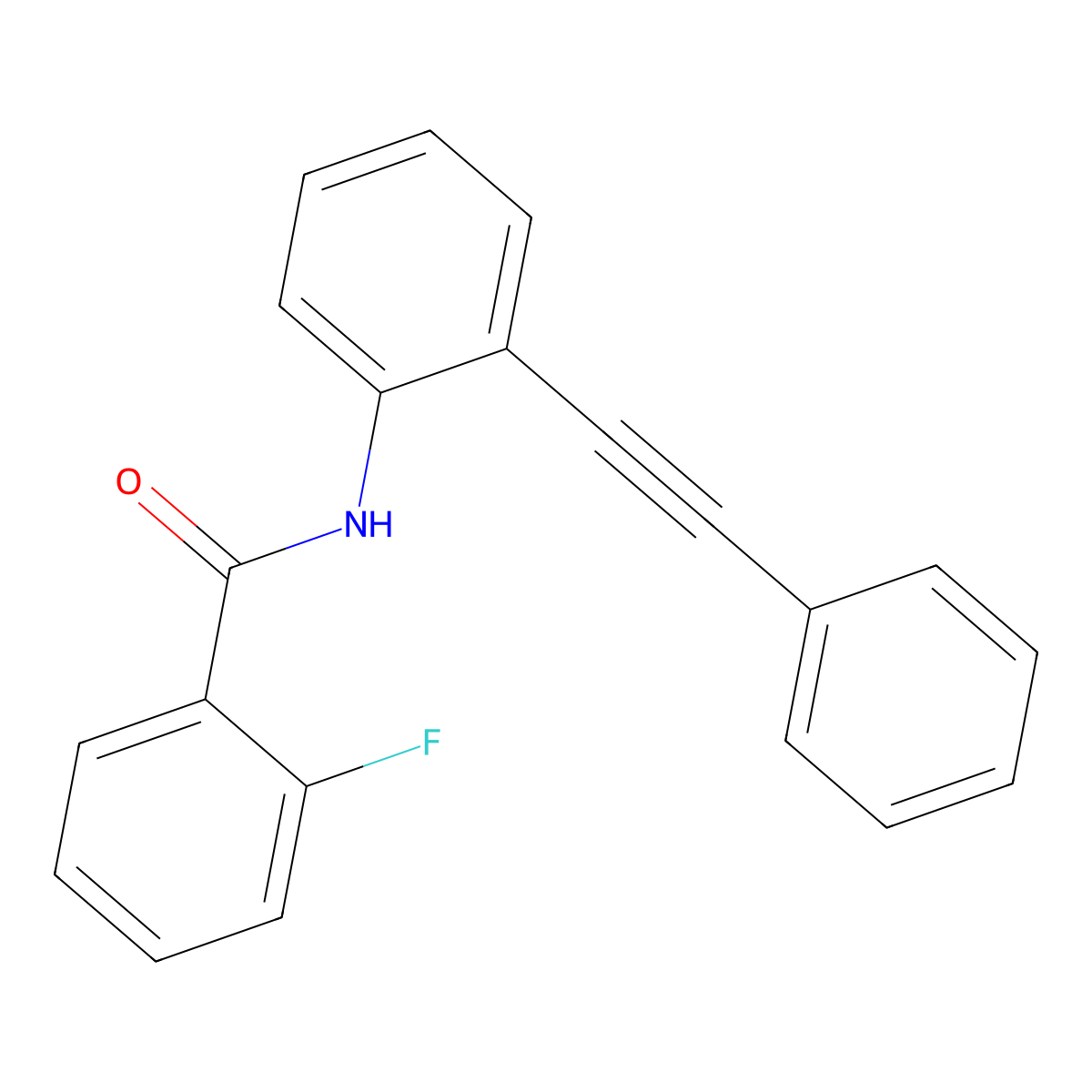 2-fluoro-N-[2-(phenylethynyl)phenyl]benzamide molecular structure, CAS 418784-90-4